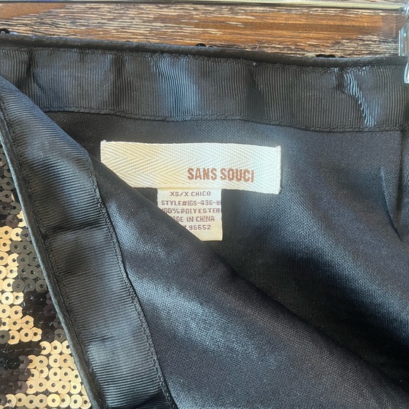 Retro black and metallic white sequined mini skirt by Sans Souci - Picture 2 of 6